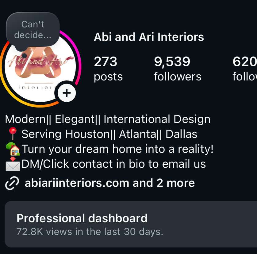 Growth snapshot: 9,539 followers and 72.8K views in 30 days, on the way to 11,800+.